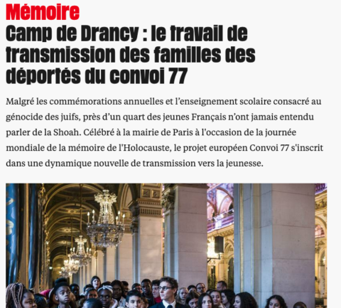 Libération – Le travail de transmission des familles des déportés du convoi 77