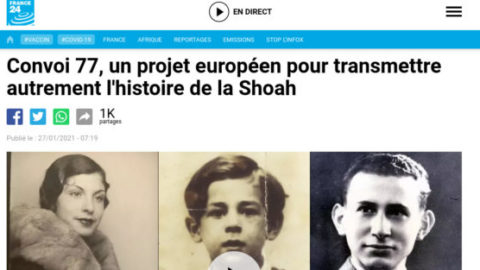 FRANCE 24 – Le projet Convoi 77 à l’honneur pour la journée en mémoire des victimes de la Shoah