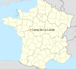 carte de France indiquant la localisation du camp de la Lande