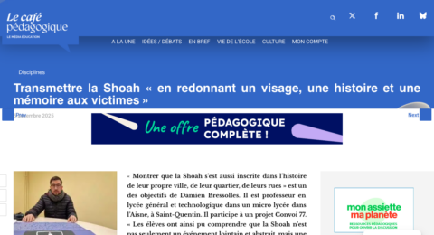 Le café pédagogique : Interview de Damien Bressolles, professeur d’Histoire dans un Lycée de Saint-Quentin