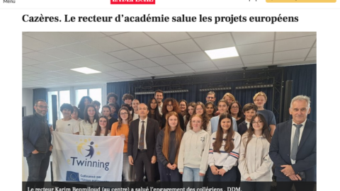 La Dépêche : le recteur de l’académie de Toulouse salue les projets européens en partenariat avec l&rsquo;association convoi 77