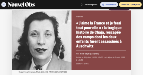 Le Nouvel Obs raconte l&rsquo;enquête menée avec Convoi 77 par une classe de 3ᵉ